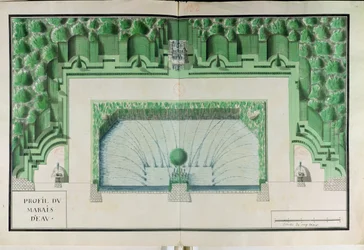 Ms 130747 Entwurf für einen Wassergarten in Versailles